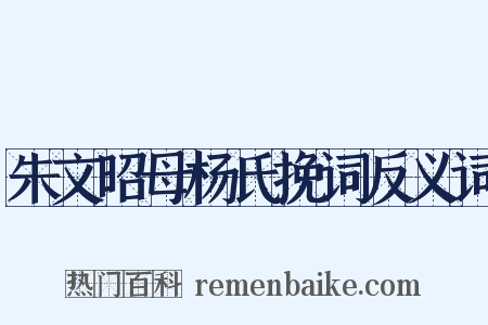 朱文昭母杨氏挽词反义词是什么意思的图片